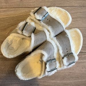Birkenstock Arizona Shearling Suede Sandals